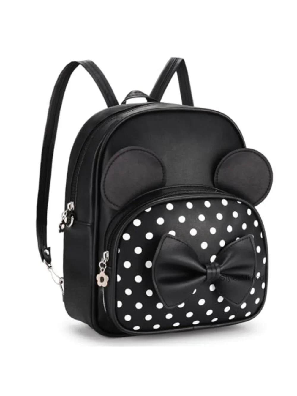 PU Leather Kids Mini Backpack with Bowknot Polka Dot - Daypack for Girls